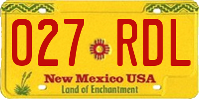NM license plate 027RDL