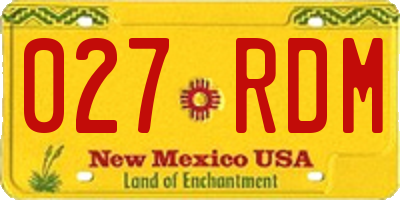 NM license plate 027RDM
