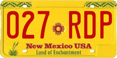 NM license plate 027RDP