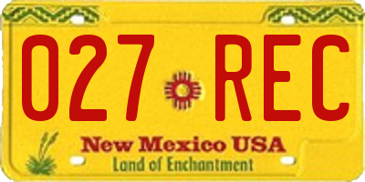 NM license plate 027REC