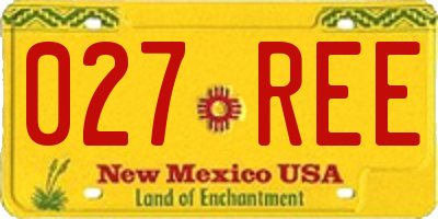 NM license plate 027REE