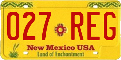 NM license plate 027REG
