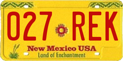 NM license plate 027REK