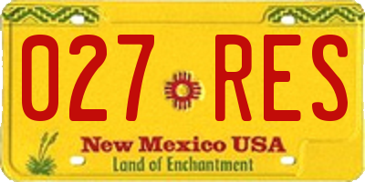 NM license plate 027RES