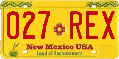 NM license plate 027REX