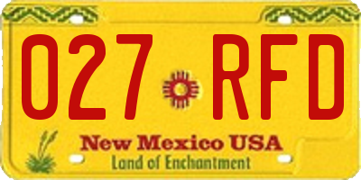 NM license plate 027RFD