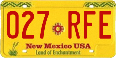 NM license plate 027RFE