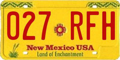 NM license plate 027RFH