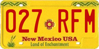 NM license plate 027RFM