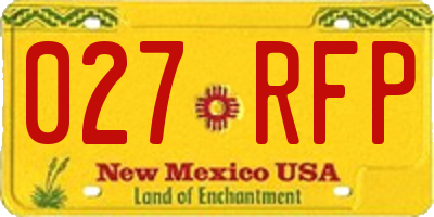 NM license plate 027RFP