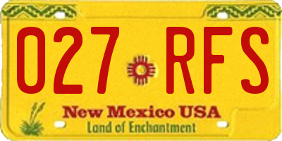 NM license plate 027RFS
