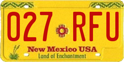 NM license plate 027RFU