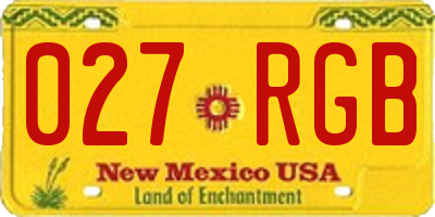NM license plate 027RGB