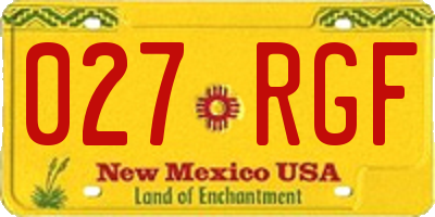 NM license plate 027RGF