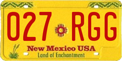NM license plate 027RGG