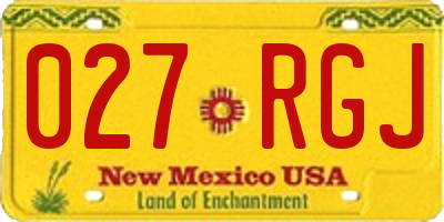 NM license plate 027RGJ