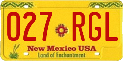 NM license plate 027RGL
