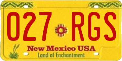 NM license plate 027RGS