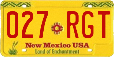 NM license plate 027RGT