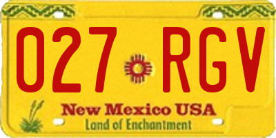 NM license plate 027RGV