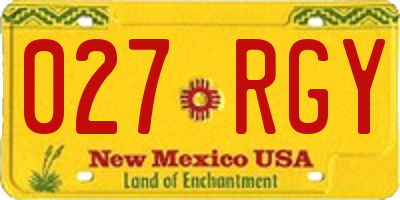 NM license plate 027RGY