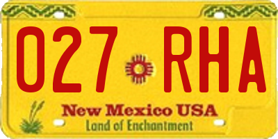 NM license plate 027RHA