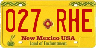 NM license plate 027RHE