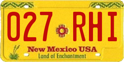 NM license plate 027RHI