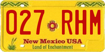 NM license plate 027RHM