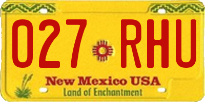 NM license plate 027RHU