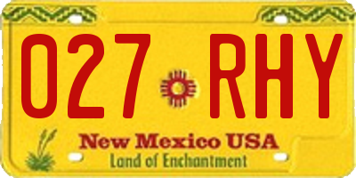 NM license plate 027RHY