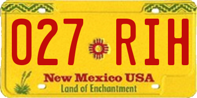NM license plate 027RIH