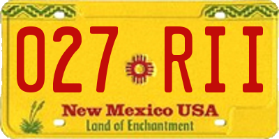 NM license plate 027RII