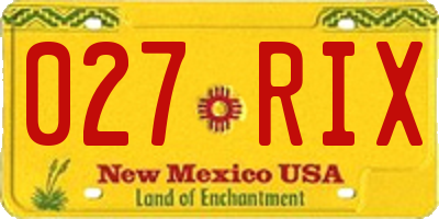 NM license plate 027RIX