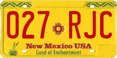 NM license plate 027RJC