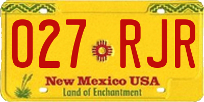 NM license plate 027RJR