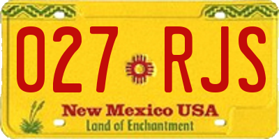 NM license plate 027RJS