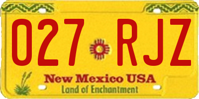 NM license plate 027RJZ