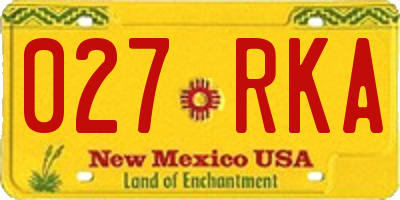 NM license plate 027RKA