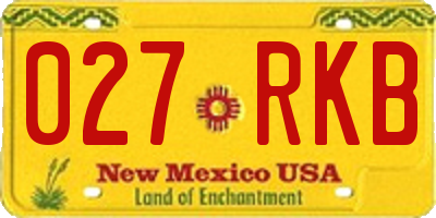 NM license plate 027RKB