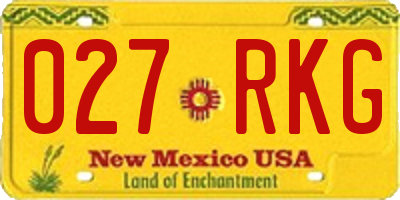 NM license plate 027RKG