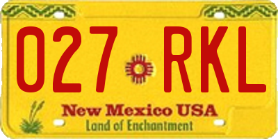 NM license plate 027RKL