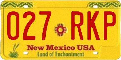 NM license plate 027RKP