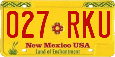 NM license plate 027RKU