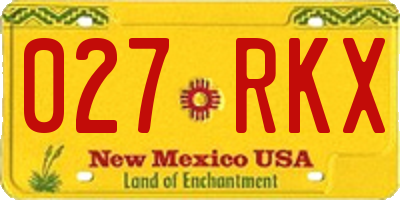 NM license plate 027RKX