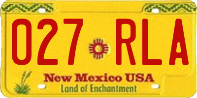NM license plate 027RLA