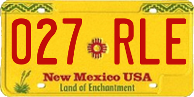 NM license plate 027RLE