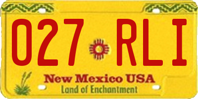 NM license plate 027RLI