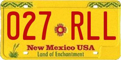 NM license plate 027RLL