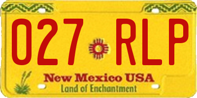 NM license plate 027RLP